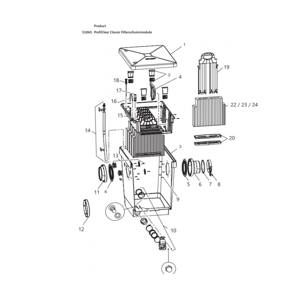 OnderdelenoaseproficlearclassicFilterschuimmoduletekening
