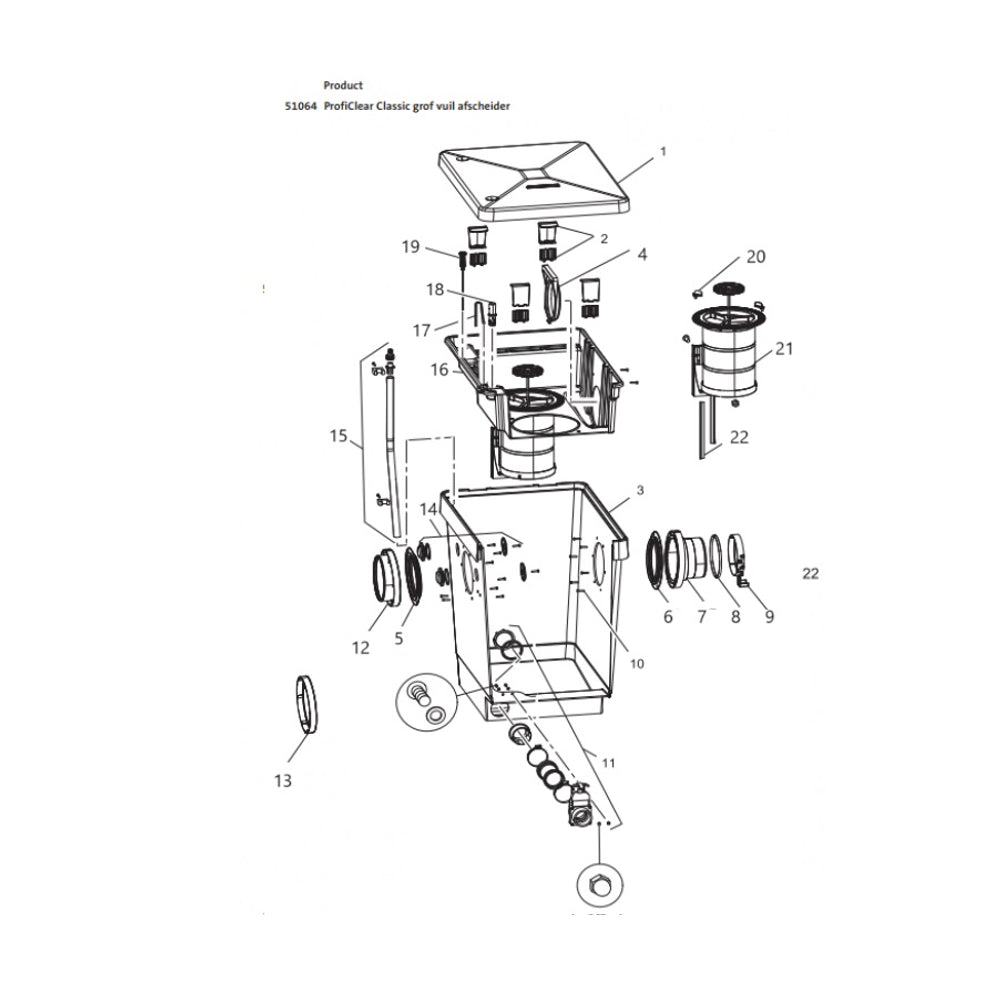 Onderdelenoaseproficlearclassicgrofvuilafscheidertekening
