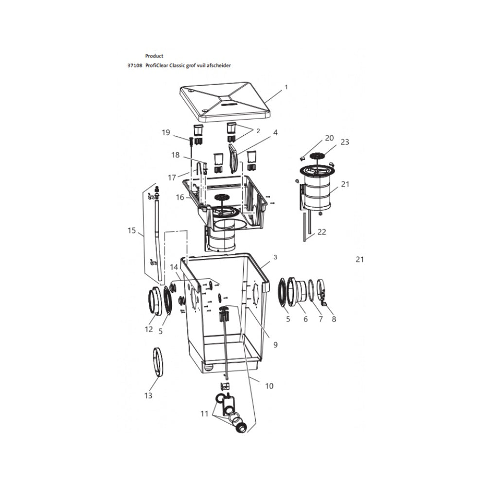 Onderdelenoaseproficleargrofvuilafscheider