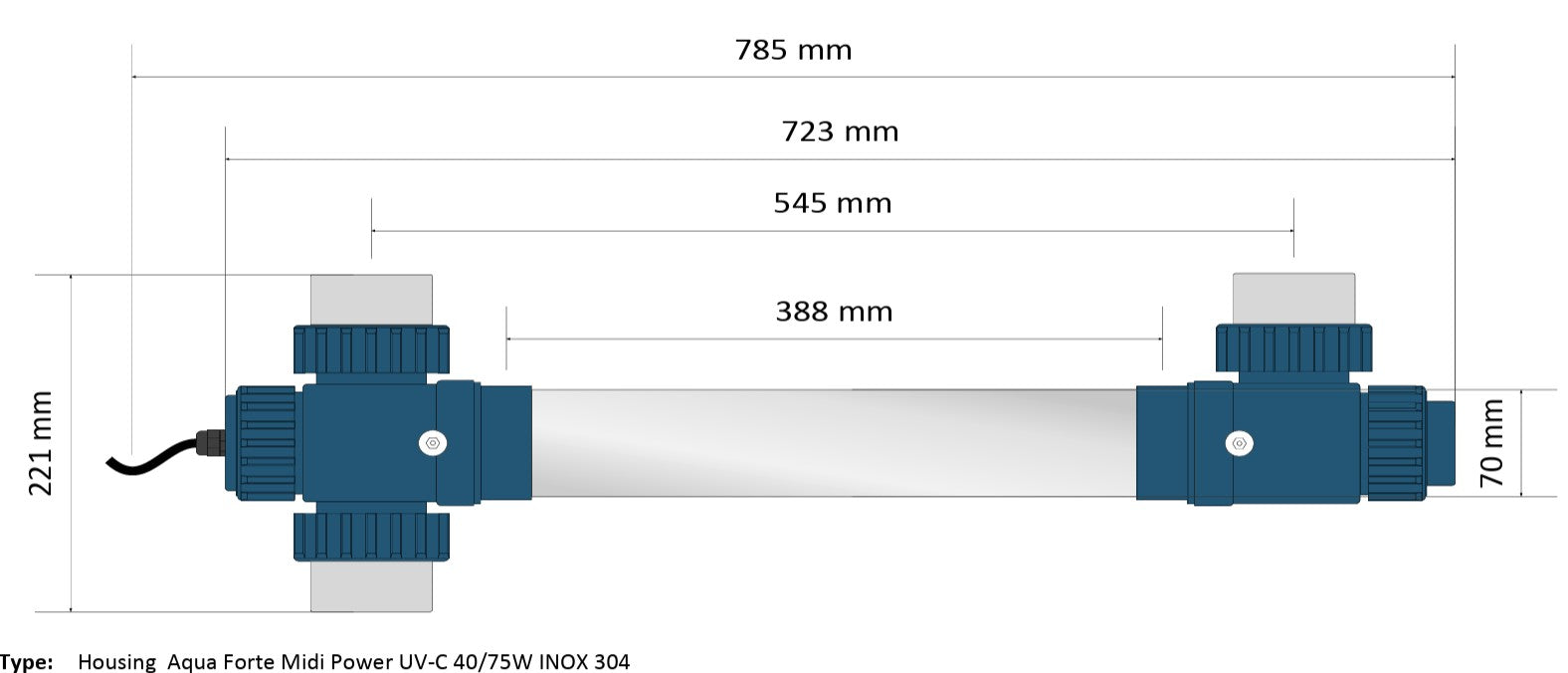 Aquaforte midi power UVC 75 watt