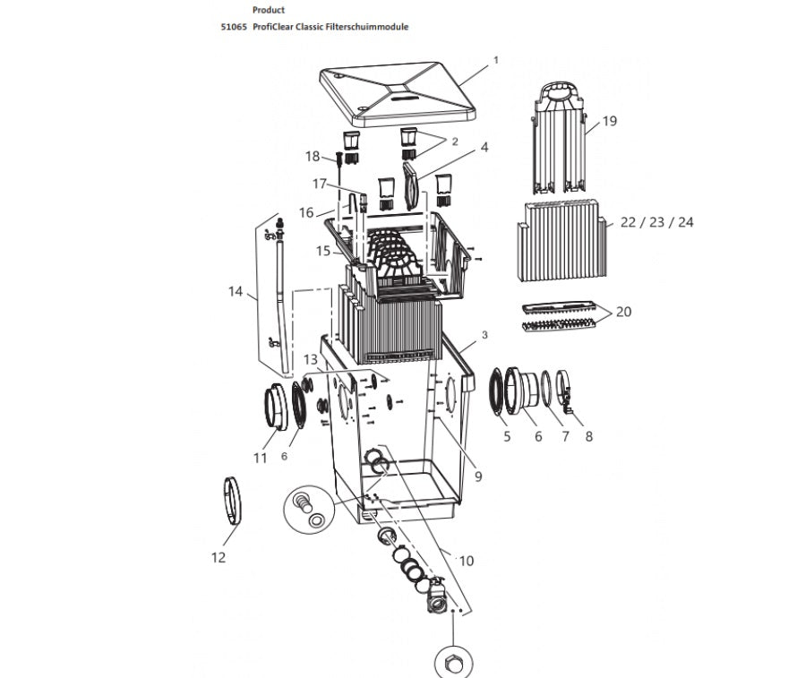 OnderdelenoaseproficlearclassicFilterschuimmoduletekening