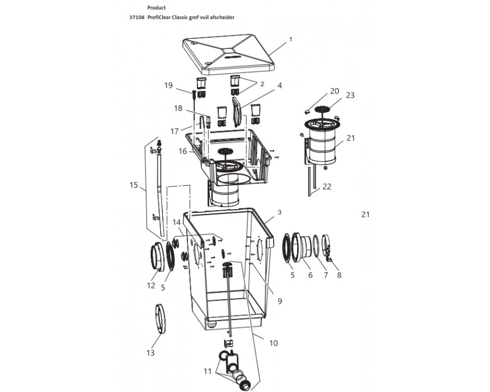 Onderdelenoaseproficleargrofvuilafscheider