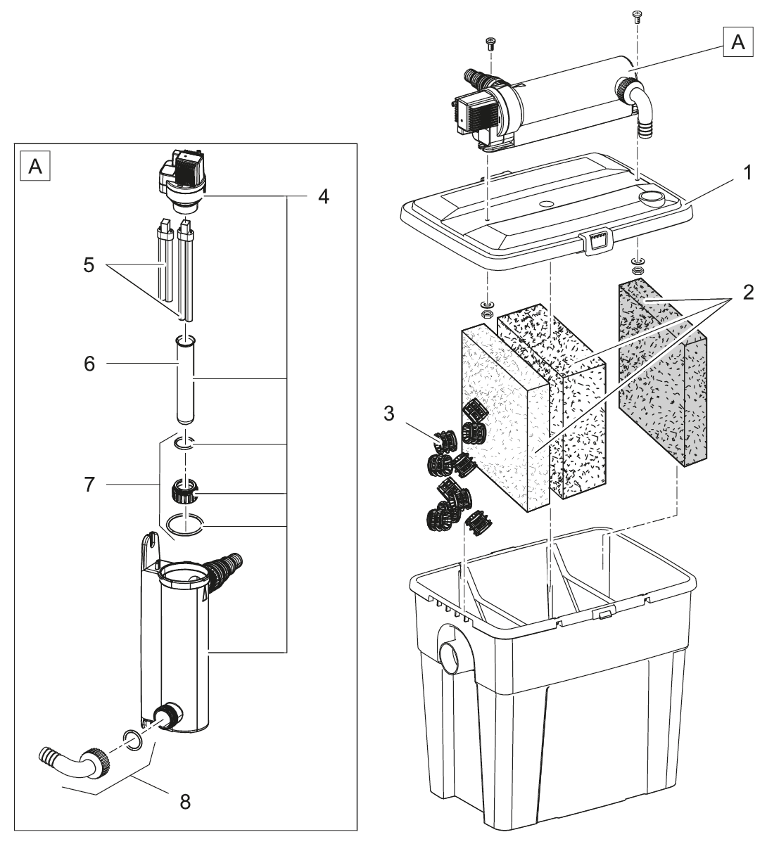 Onderdelenpontecmulticlearset8000tekening
