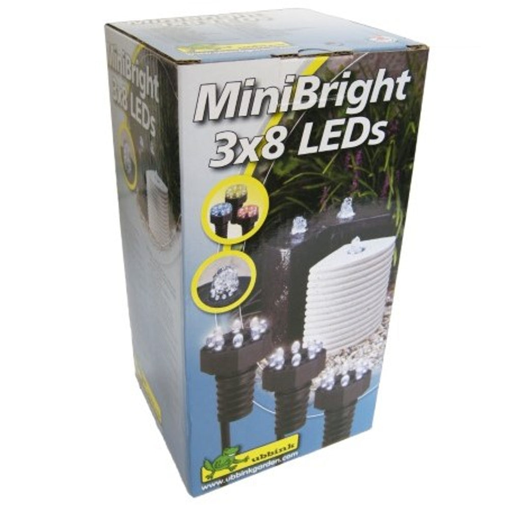 Set van 3 minilamjes waterornament - Minibright 3x8 LEDs verpakking