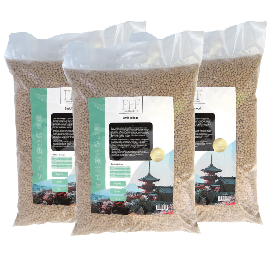Finest Fish Food Basic Koifood 6mm 5 kilo | 3 stuks Koivoer