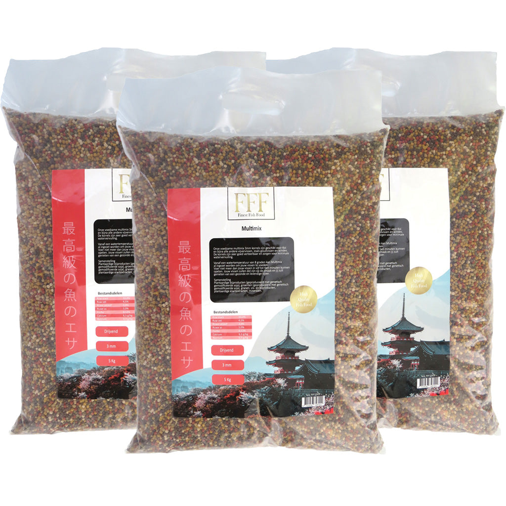 Finest Fish Food Multimix 3mm 5 kilo | 3 stuks Visvoer