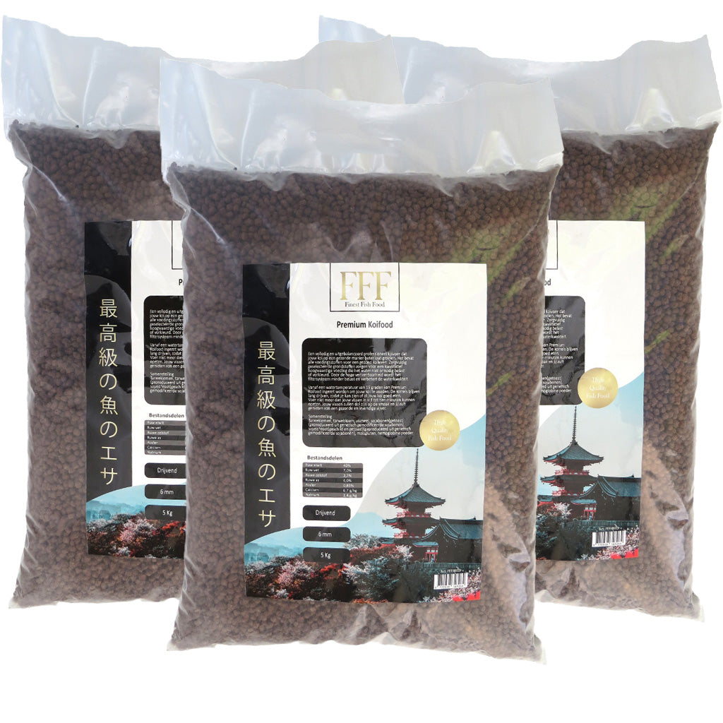 Finest Fish Food Premium Koifood 6mm 5 kilo | 3 stuks Koivoer