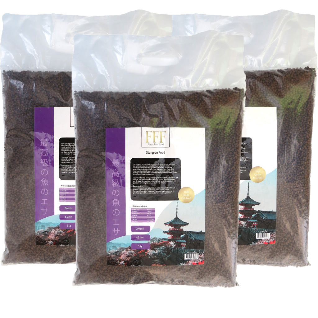 Finest Fish Food Sturgeon Food 4.5mm 5 kilo | 3 stuks Steurvoer