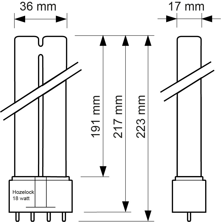 tekening-hozelock-18-watt-uv-lamp