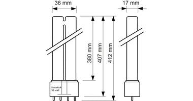 tekening-hozelock-36-watt-uv-lamp