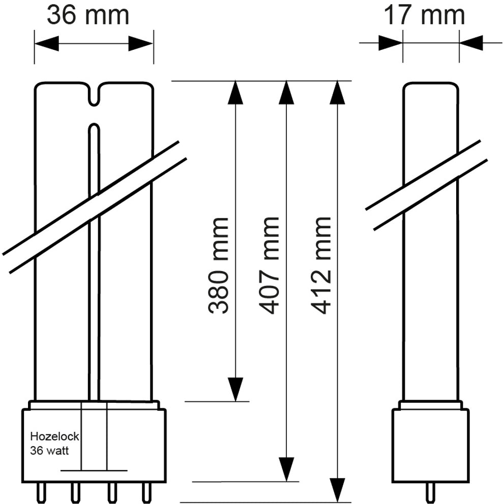 tekening-hozelock-36-watt-uv-lamp