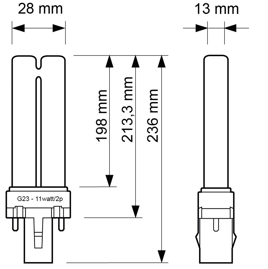 uv-lamp-11-watt-tekening