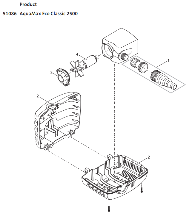 oase-aquamax-eco-classic-2500-onderdelen-tekening