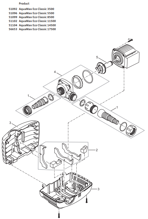 oase-aquamax-eco-classic-5500-onderdelen-tekening